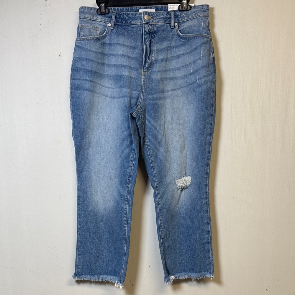 LOFT The Straight Cropped High Rise Jeans Size 31/12 Petite